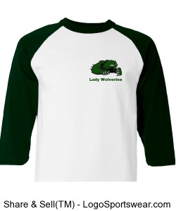 Lady Wolverine Raglan Basketball T-Shirt Design Zoom